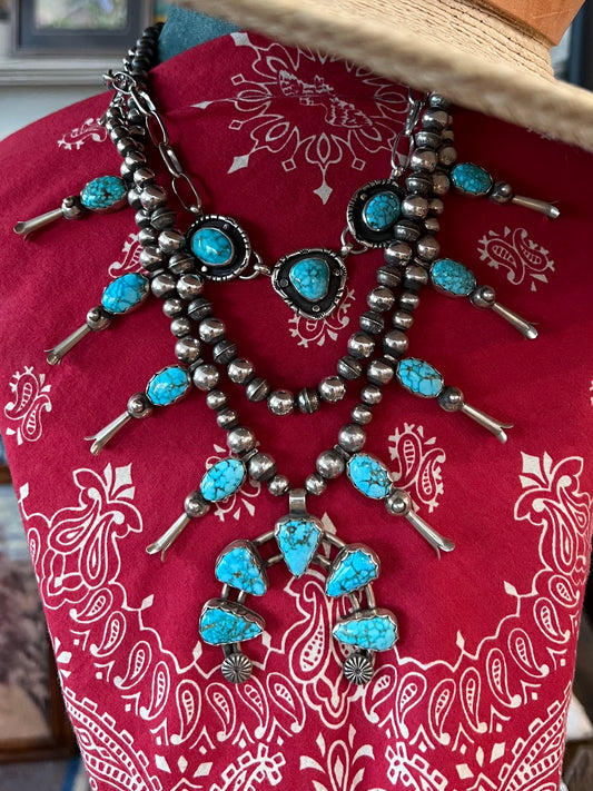 Stamped Navajo Pearls (Middle Necklace)